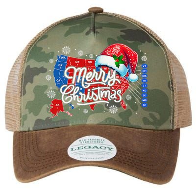 Trump Election Map Merry Christmas Holiday Santa Hat Xmas Legacy Tie Dye Trucker Hat