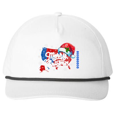 Trump Election Map Merry Christmas Holiday Santa Hat Xmas Snapback Five-Panel Rope Hat