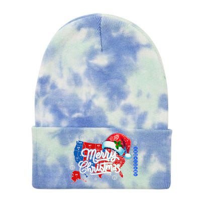 Trump Election Map Merry Christmas Holiday Santa Hat Xmas Tie Dye 12in Knit Beanie