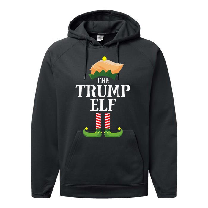 Trump Elf Matching Family Group Christmas Party Elf Performance Fleece Hoodie