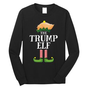 Trump Elf Matching Family Group Christmas Party Elf Long Sleeve Shirt