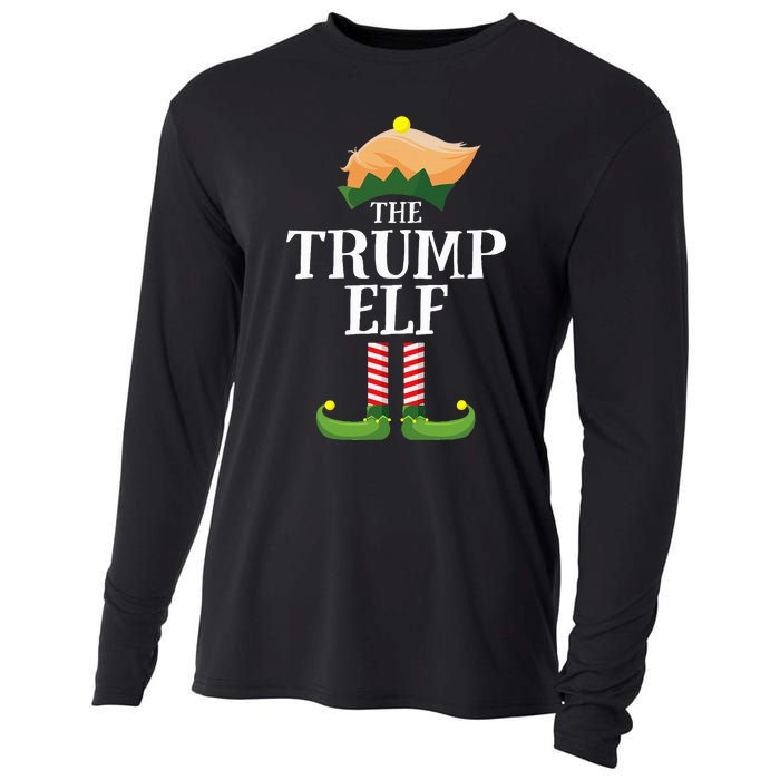 Trump Elf Matching Family Group Christmas Party Elf Cooling Performance Long Sleeve Crew