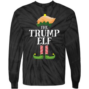 Trump Elf Matching Family Group Christmas Party Elf Tie-Dye Long Sleeve Shirt