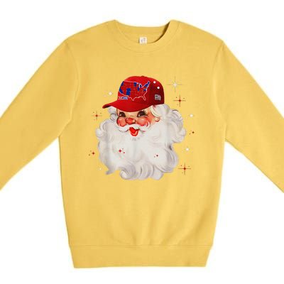 Trump Election Map Merry Christmas Holiday Santa Hat Xmas Premium Crewneck Sweatshirt