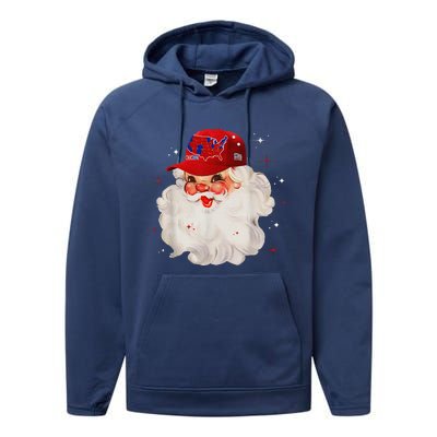 Trump Election Map Merry Christmas Holiday Santa Hat Xmas Performance Fleece Hoodie