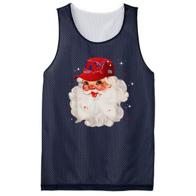 Trump Election Map Merry Christmas Holiday Santa Hat Xmas Mesh Reversible Basketball Jersey Tank