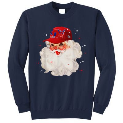 Trump Election Map Merry Christmas Holiday Santa Hat Xmas Tall Sweatshirt