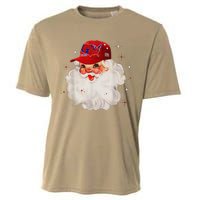 Trump Election Map Merry Christmas Holiday Santa Hat Xmas Cooling Performance Crew T-Shirt