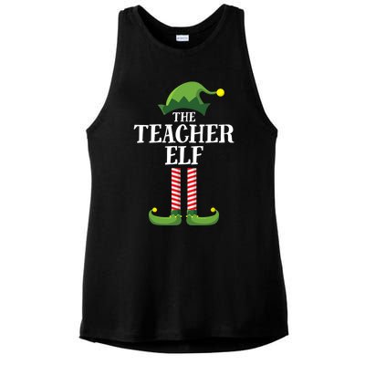 Teacher Elf Matching Family Group Christmas Party Ladies PosiCharge Tri-Blend Wicking Tank