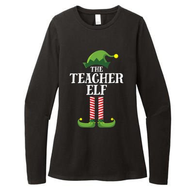 Teacher Elf Matching Family Group Christmas Party Womens CVC Long Sleeve Shirt