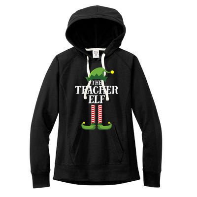 Teacher Elf Matching Family Group Christmas Party Women's Fleece Hoodie