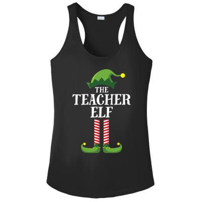 Teacher Elf Matching Family Group Christmas Party Ladies PosiCharge Competitor Racerback Tank