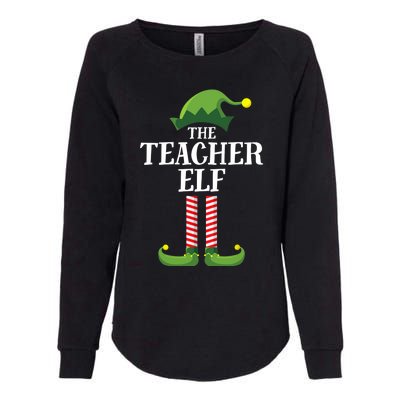 Teacher Elf Matching Family Group Christmas Party Womens California Wash Sweatshirt