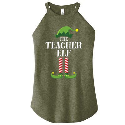 Teacher Elf Matching Family Group Christmas Party Women's Perfect Tri Rocker Tank