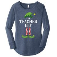 Teacher Elf Matching Family Group Christmas Party Women's Perfect Tri Tunic Long Sleeve Shirt