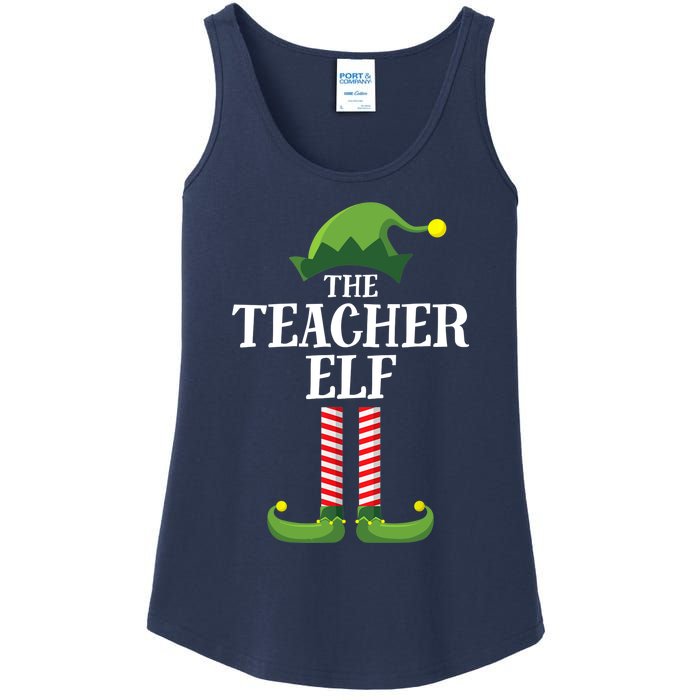 Teacher Elf Matching Family Group Christmas Party Ladies Essential Tank