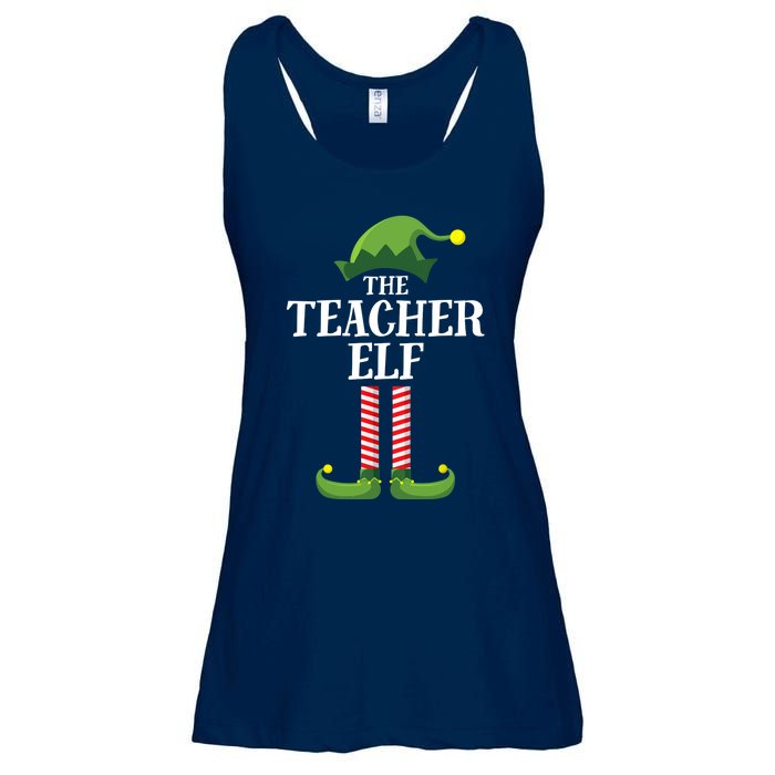 Teacher Elf Matching Family Group Christmas Party Ladies Essential Flowy Tank