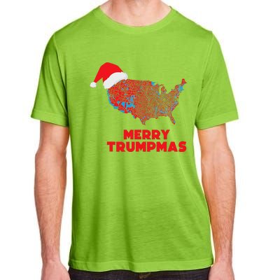 Trump Election Map Merry Christmas Holiday Santa Hat Xmas Adult ChromaSoft Performance T-Shirt