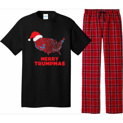 Trump Election Map Merry Christmas Holiday Santa Hat Xmas Pajama Set