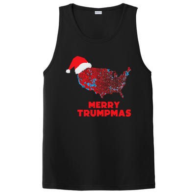 Trump Election Map Merry Christmas Holiday Santa Hat Xmas PosiCharge Competitor Tank