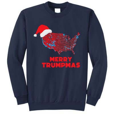 Trump Election Map Merry Christmas Holiday Santa Hat Xmas Sweatshirt