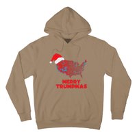 Trump Election Map Merry Christmas Holiday Santa Hat Xmas Hoodie