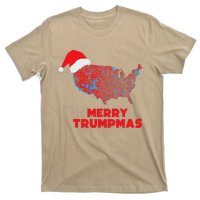 Trump Election Map Merry Christmas Holiday Santa Hat Xmas T-Shirt