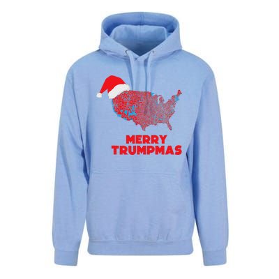 Trump Election Map Merry Christmas Holiday Santa Hat Xmas Unisex Surf Hoodie