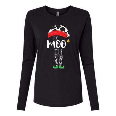 The Elf Moo Cow Funny Christmas Elf Family Matching Womens Cotton Relaxed Long Sleeve T-Shirt