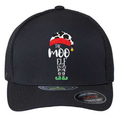 The Elf Moo Cow Funny Christmas Elf Family Matching Flexfit Unipanel Trucker Cap