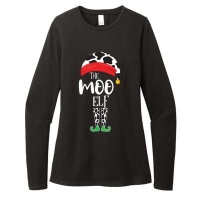 The Elf Moo Cow Funny Christmas Elf Family Matching Womens CVC Long Sleeve Shirt