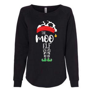 The Elf Moo Cow Funny Christmas Elf Family Matching Womens California Wash Sweatshirt