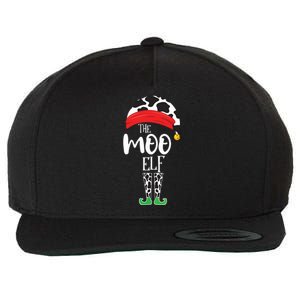 The Elf Moo Cow Funny Christmas Elf Family Matching Wool Snapback Cap