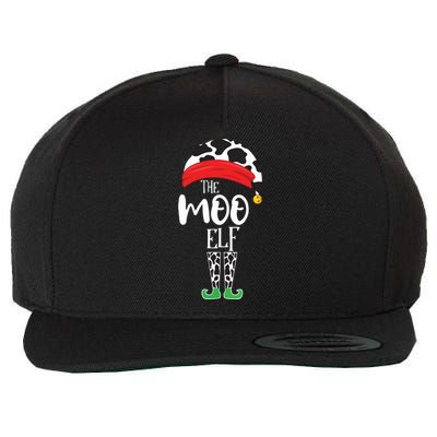 The Elf Moo Cow Funny Christmas Elf Family Matching Wool Snapback Cap