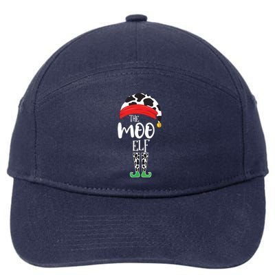 The Elf Moo Cow Funny Christmas Elf Family Matching 7-Panel Snapback Hat