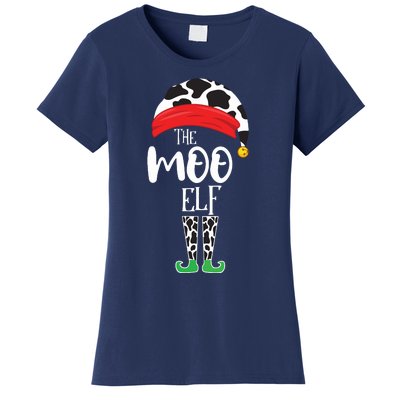 The Elf Moo Cow Funny Christmas Elf Family Matching Women's T-Shirt