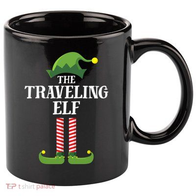 Traveling Elf Matching Family Group Christmas Party 11oz C Handle Ceramic Mug