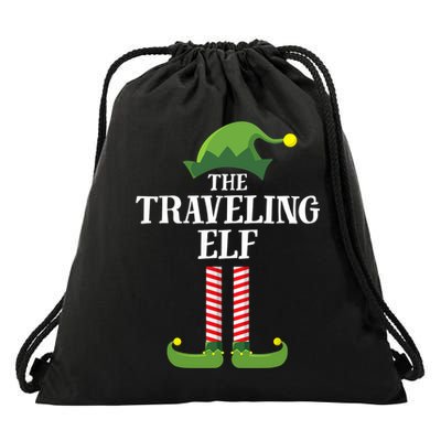 Traveling Elf Matching Family Group Christmas Party Drawstring Bag