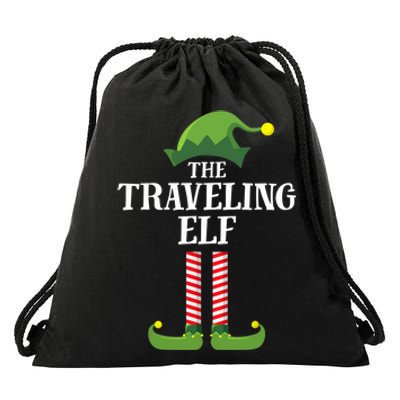 Traveling Elf Matching Family Group Christmas Party Drawstring Bag