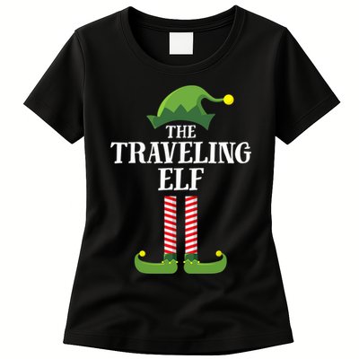 Traveling Elf Matching Family Group Christmas Party Womens T-Shirt
