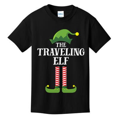 Traveling Elf Matching Family Group Christmas Party Kids T-Shirt