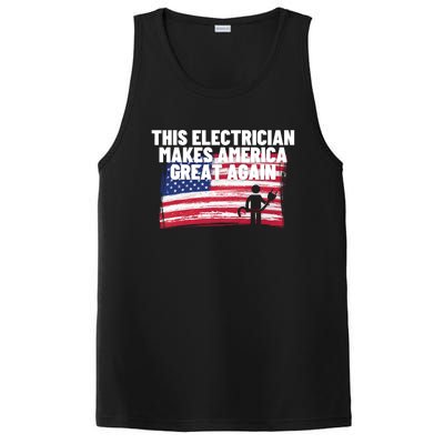 This Electrician Makes America Great Again Usa Flag Patriot Gift PosiCharge Competitor Tank