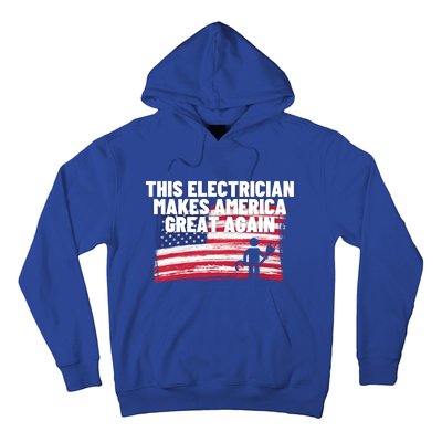 This Electrician Makes America Great Again Usa Flag Patriot Gift Hoodie