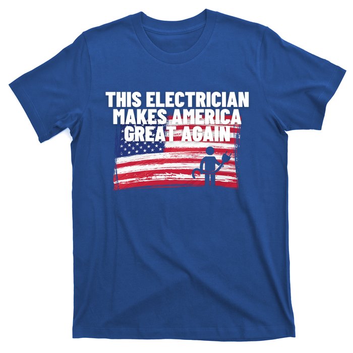 This Electrician Makes America Great Again Usa Flag Patriot Gift T-Shirt