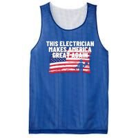 This Electrician Makes America Great Again Usa Flag Patriot Gift Mesh Reversible Basketball Jersey Tank