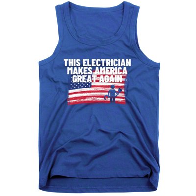 This Electrician Makes America Great Again Usa Flag Patriot Gift Tank Top