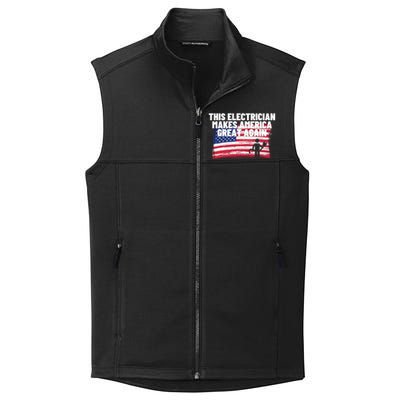 This Electrician Makes America Great Again Usa Flag Patriot Gift Collective Smooth Fleece Vest