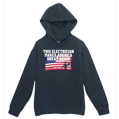 This Electrician Makes America Great Again Usa Flag Patriot Gift Urban Pullover Hoodie