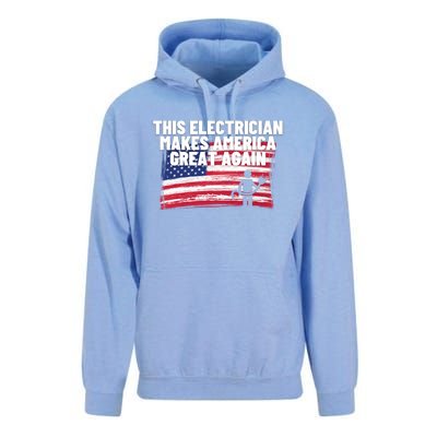 This Electrician Makes America Great Again Usa Flag Patriot Gift Unisex Surf Hoodie