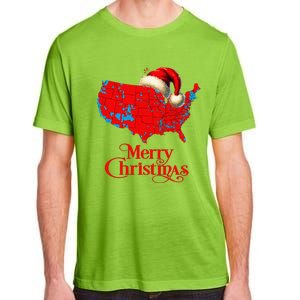 Trump Election Map Merry Christmas Holiday Santa Hat Xmas Adult ChromaSoft Performance T-Shirt